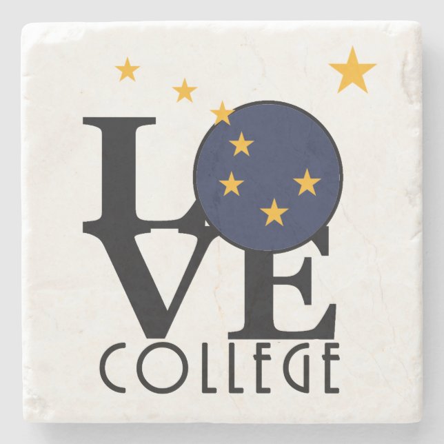 Posavasos De Piedra LOVE College Alaska (Anverso)