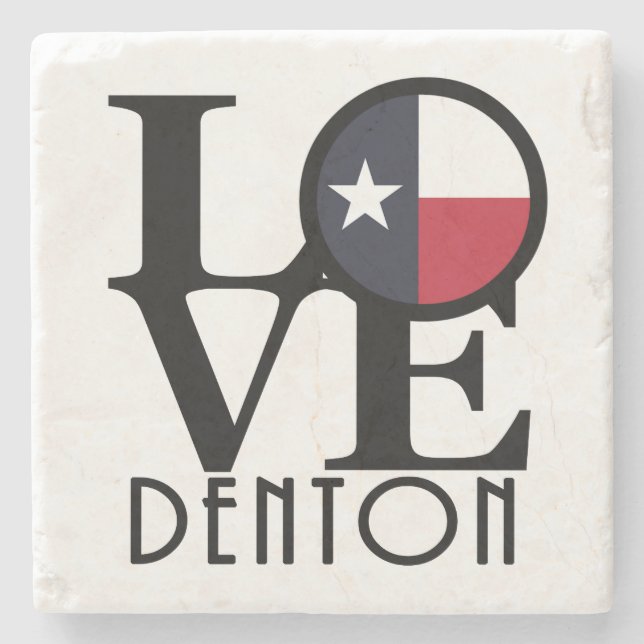 Posavasos De Piedra LOVE Denton (Anverso)