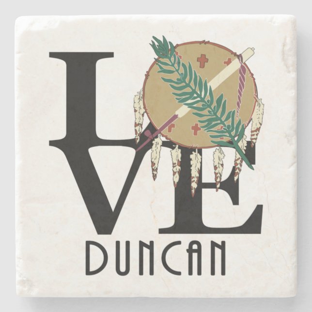 Posavasos De Piedra LOVE Duncan Oklahoma (Anverso)