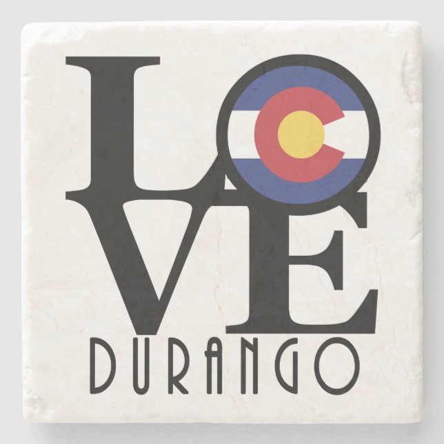 Posavasos De Piedra LOVE Durango Colorado (Anverso)
