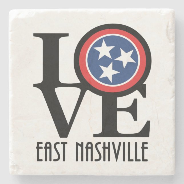 Posavasos De Piedra LOVE East Nashville (Anverso)