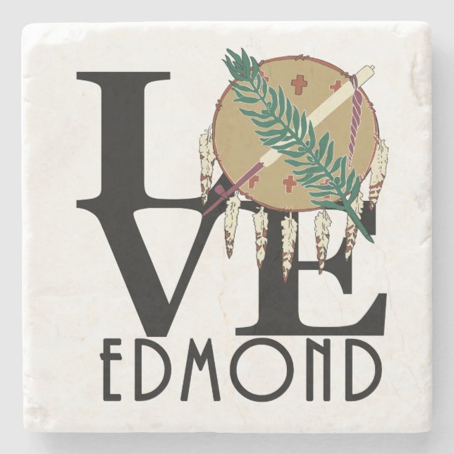 Posavasos De Piedra LOVE Edmond Oklahoma (Anverso)