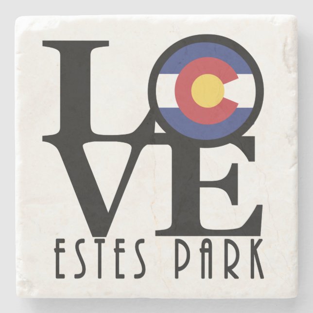 Posavasos De Piedra LOVE Estes Park CO (Anverso)