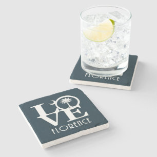 Posavasos De Piedra LOVE Florence, Carolina del Sur