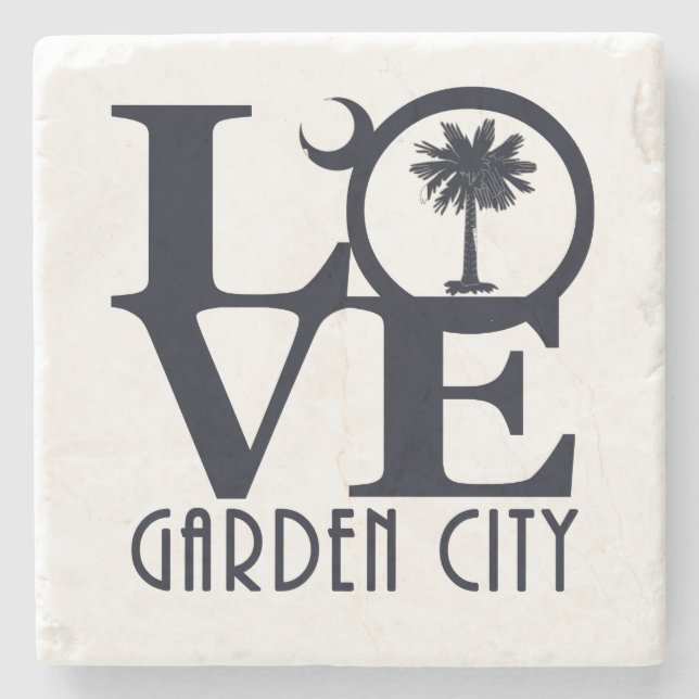Posavasos De Piedra :LOVE Garden City, SC (Anverso)