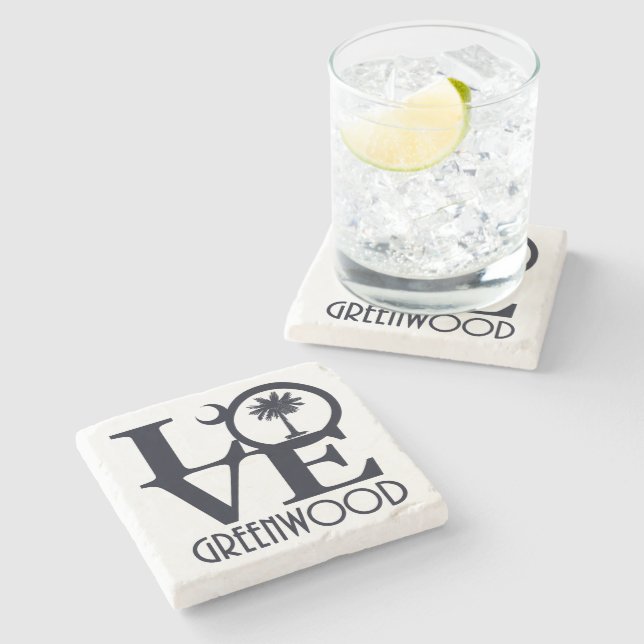 Posavasos De Piedra LOVE Greenwood South Carolina (Lateral)