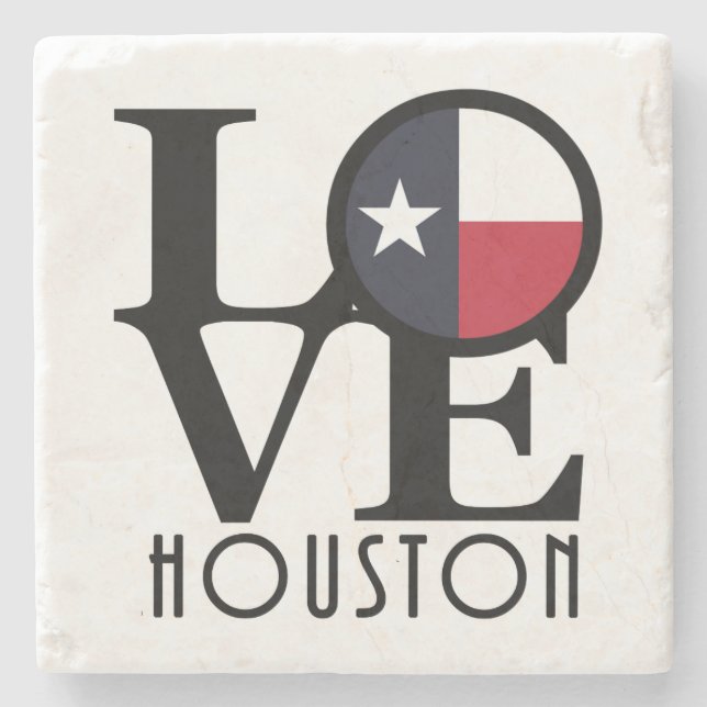 Posavasos De Piedra LOVE Houston (Anverso)