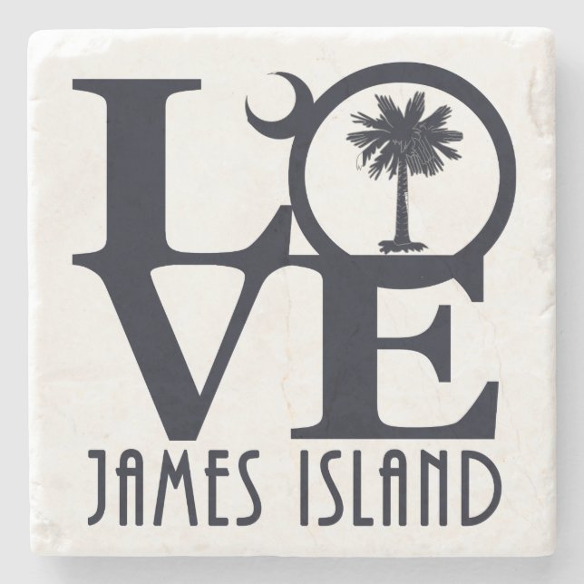 Posavasos De Piedra LOVE James Island (Anverso)