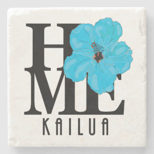 Posavasos De Piedra LOVE Kailua Blue Hibiscus