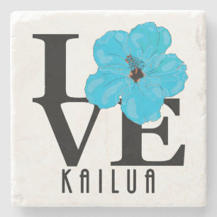 Posavasos De Piedra LOVE Kailua Blue Hibscus