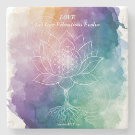 Posavasos De Piedra LOVE | Let Our Vibrations Evolve