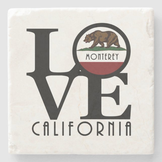 Posavasos De Piedra LOVE Monterey California (Anverso)