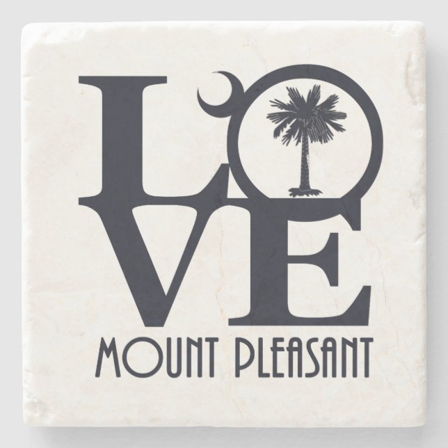 Posavasos De Piedra LOVE Mount Pleasant SC (Anverso)