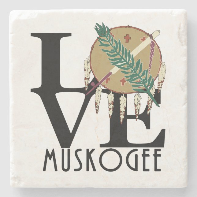 Posavasos De Piedra LOVE Muskogee OK (Anverso)