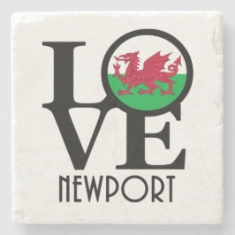 Posavasos De Piedra LOVE Newport Wales