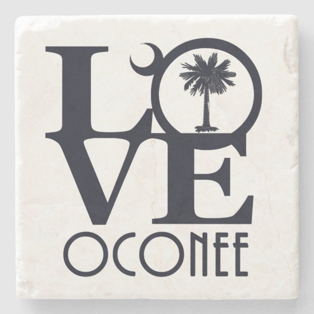 Posavasos De Piedra LOVE Oconee SC (Anverso)