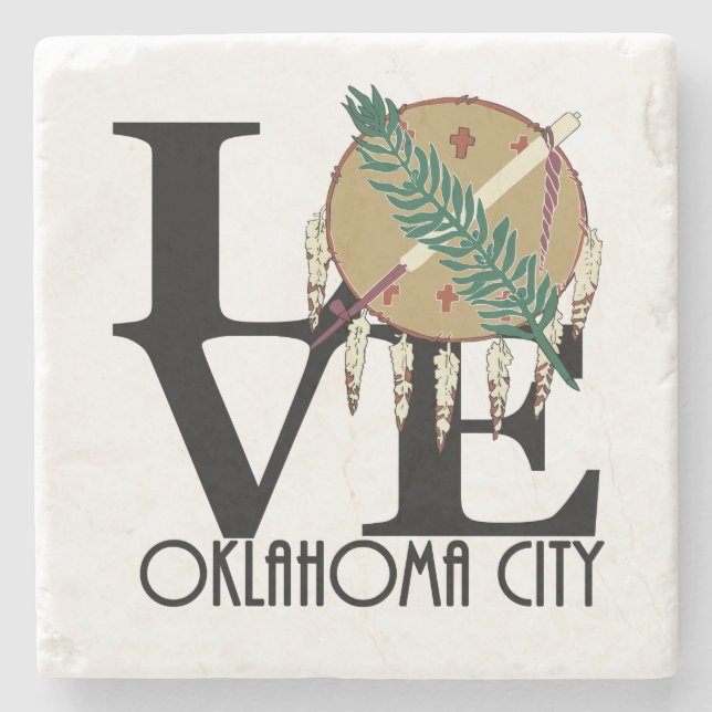 Posavasos De Piedra LOVE Oklahoma City (Anverso)