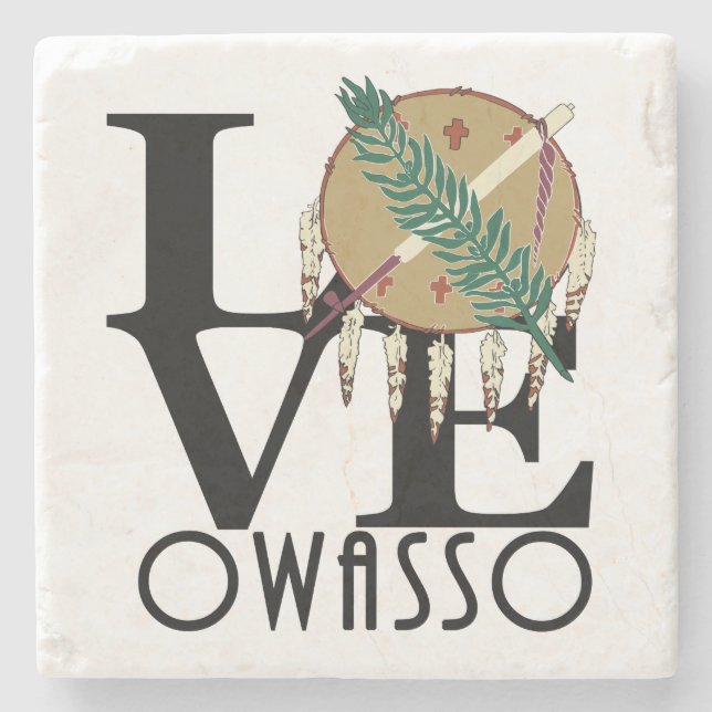 Posavasos De Piedra LOVE Owasso OK (Anverso)