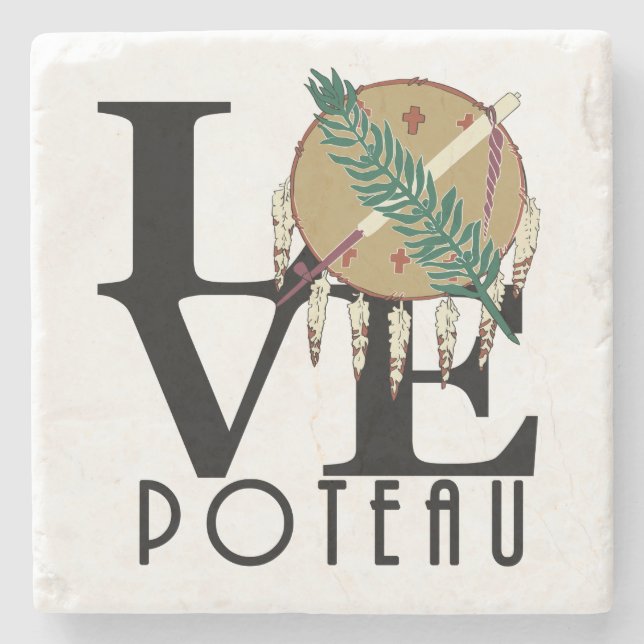 Posavasos De Piedra LOVE Poteau Oklahoma (Anverso)