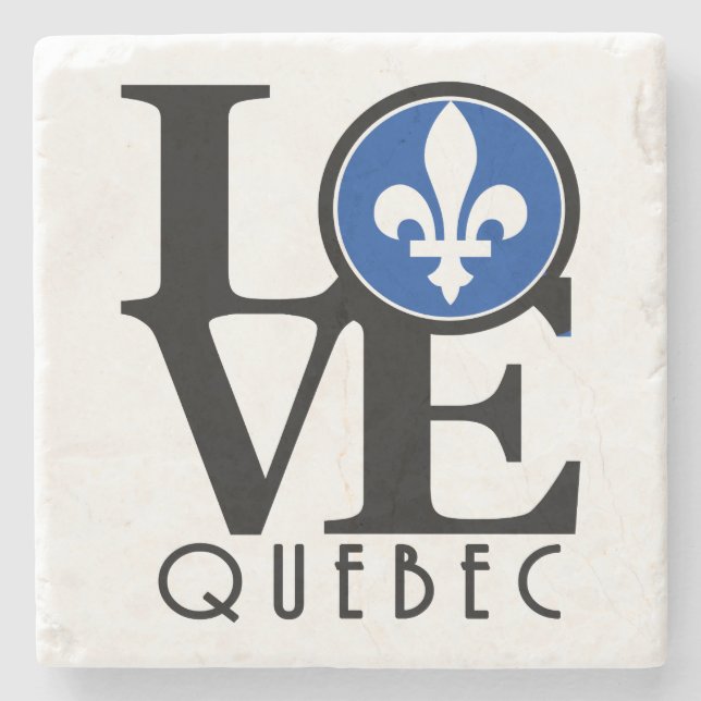 Posavasos De Piedra LOVE Quebec (Anverso)