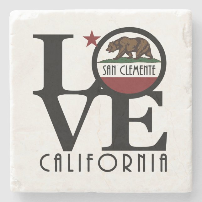 Posavasos De Piedra LOVE San Clemente California (Anverso)