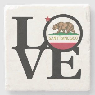 Posavasos De Piedra LOVE San Francisco Stone Coaster