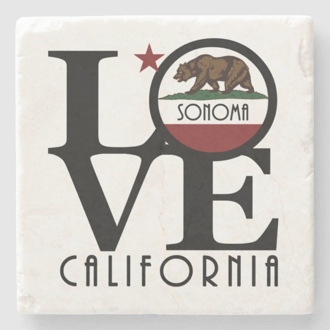 Posavasos De Piedra LOVE Sonoma California (Anverso)