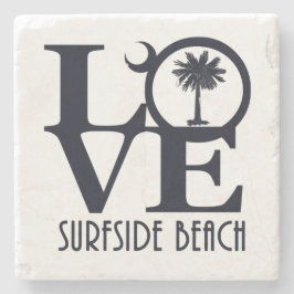 Posavasos De Piedra LOVE Surfside Beach SC
