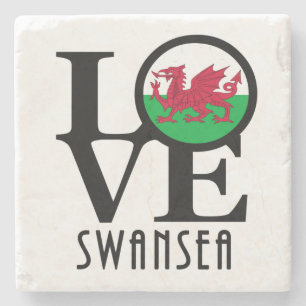 Posavasos De Piedra LOVE Swansea Wales
