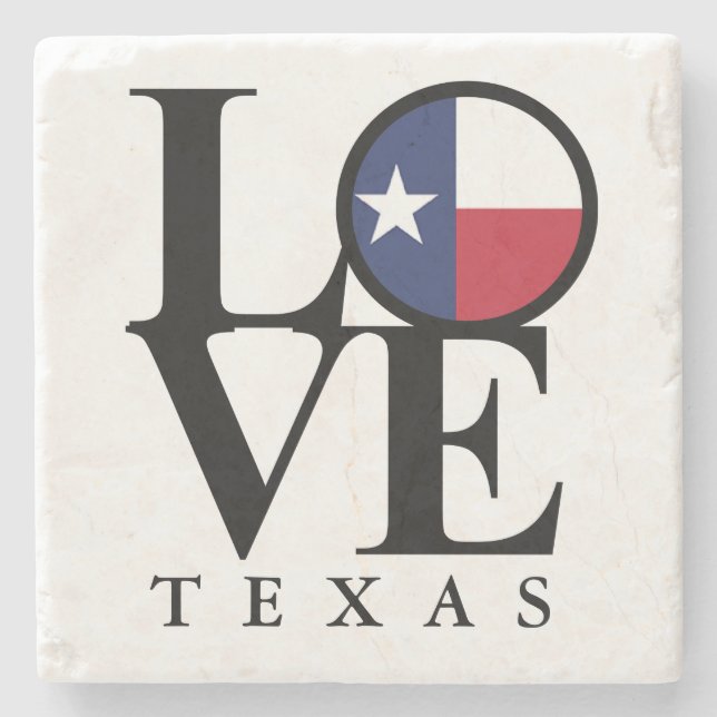 Posavasos De Piedra LOVE Texas Stone Coaster (Anverso)