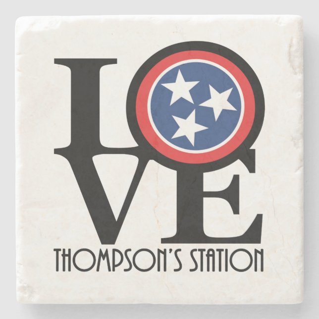 Posavasos De Piedra LOVE Thompson's Station (Anverso)