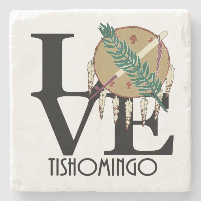 Posavasos De Piedra LOVE Tishomingo Oklahoma (Anverso)