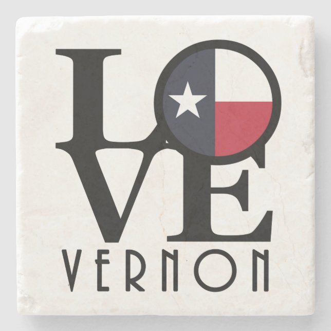 Posavasos De Piedra LOVE Vernon Texas (Anverso)