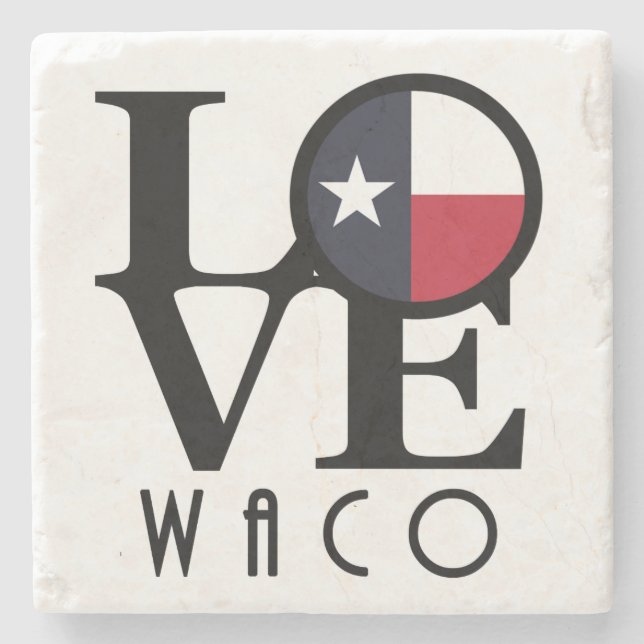 Posavasos De Piedra LOVE Waco Texas (Anverso)