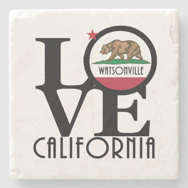 Posavasos De Piedra LOVE Watsonville (Anverso)