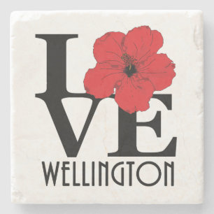 Posavasos De Piedra LOVE Wellington FL Red Hibiscus