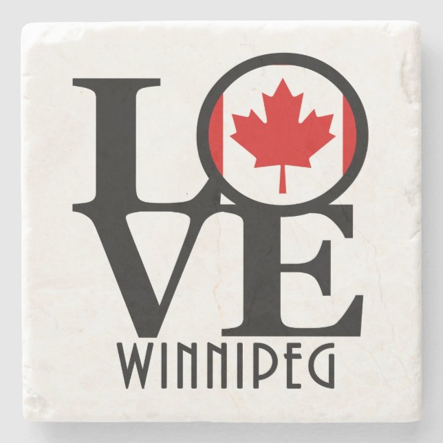 Posavasos De Piedra LOVE Winnipeg (Anverso)