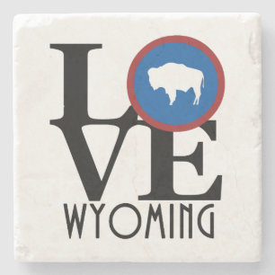 Posavasos De Piedra LOVE Wyoming