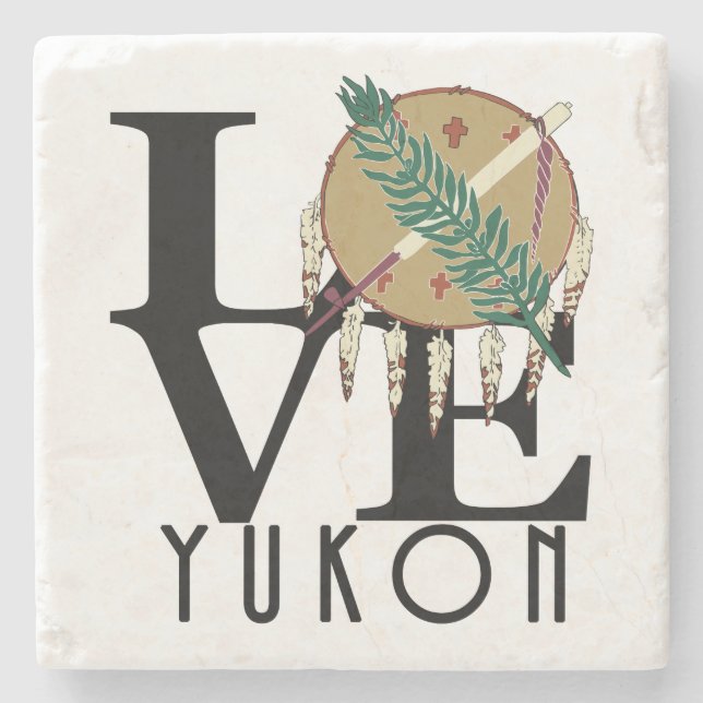 Posavasos De Piedra LOVE Yukon Oklahoma (Anverso)