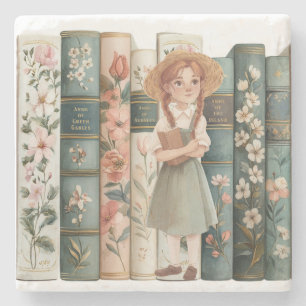 Posavasos De Piedra Lover de libros   Anne de Green Gables   Libros Fl