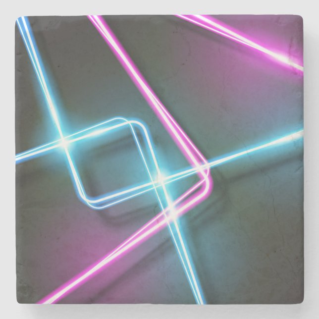 Posavasos De Piedra Luces de neón sintácticas sintéticas de Guay de 3  (Anverso)