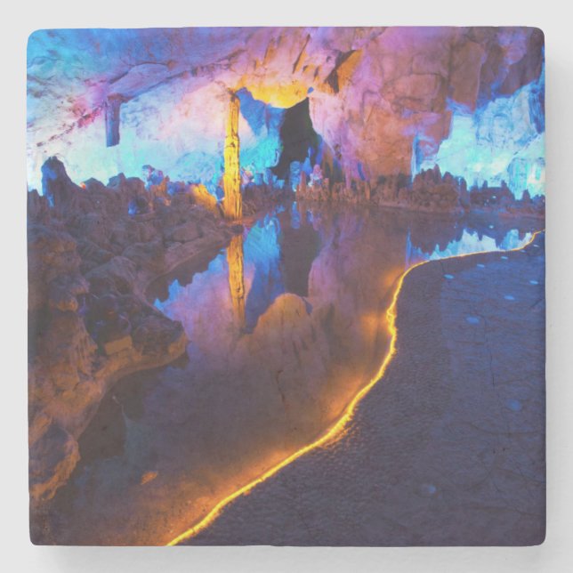 Posavasos De Piedra Luces en la cueva de flauta roja, China (Anverso)