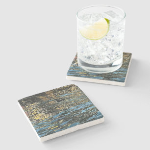 Posavasos De Piedra Luces nocturnas en el mar