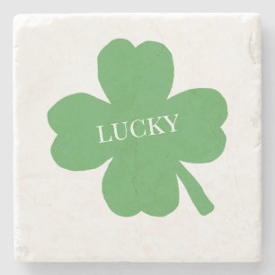 Posavasos De Piedra Lucky Shamrock irlandés Green Painting Stone Coast