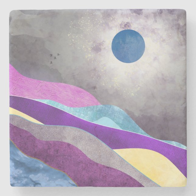 Posavasos De Piedra Luna Azul (Anverso)