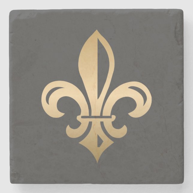 Posavasos De Piedra Luxuria Gold Fleur de Lis (Anverso)