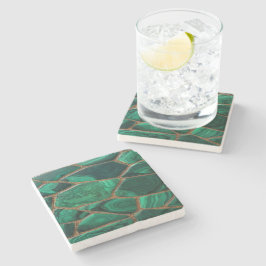Posavasos De Piedra Luxury Emerald Malachite Green Marble Abstract
