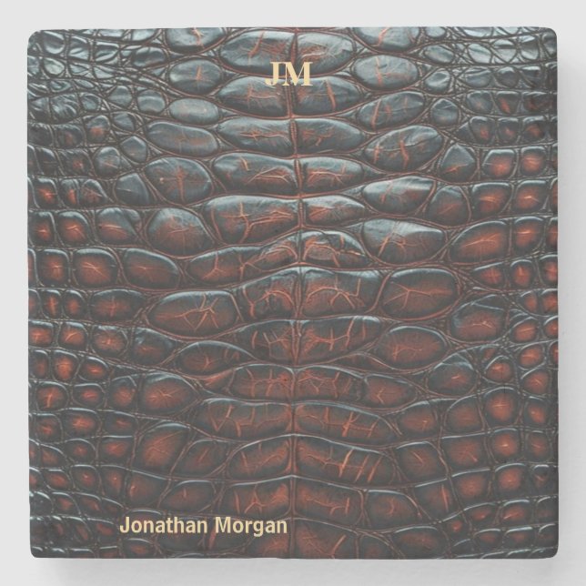Posavasos De Piedra Luxury Executive Monogram Premium Leather  (Anverso)