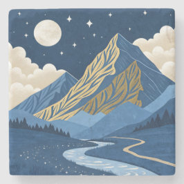 Posavasos De Piedra Luz de Luna de Montaña