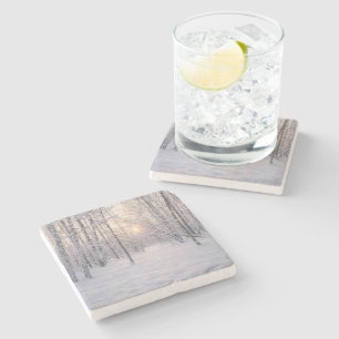 Posavasos De Piedra Luz_invernal_dorada